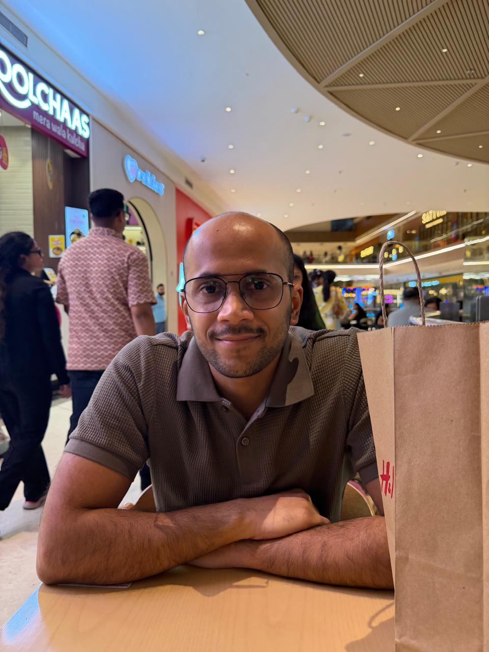Aabhas smiling at the mall