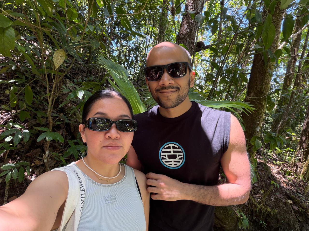 Selfie together in the forest